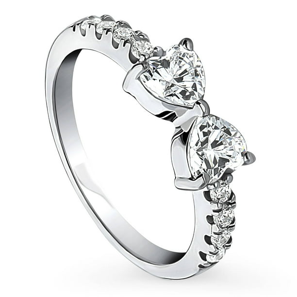 Clear Cubic Zirconia Bow Tie Ring Rhodium Plated Sterling Silver Clear Cubic Zirconia Bow Tie Ring Rhodium Plated Sterling Silver